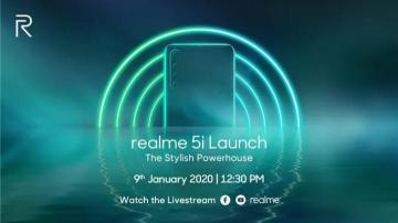 realme 5i手机将于1月9日发布，5000mAh+后置四摄
